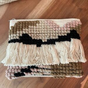 NWOT World Market Boho Woven Bag with Fringe